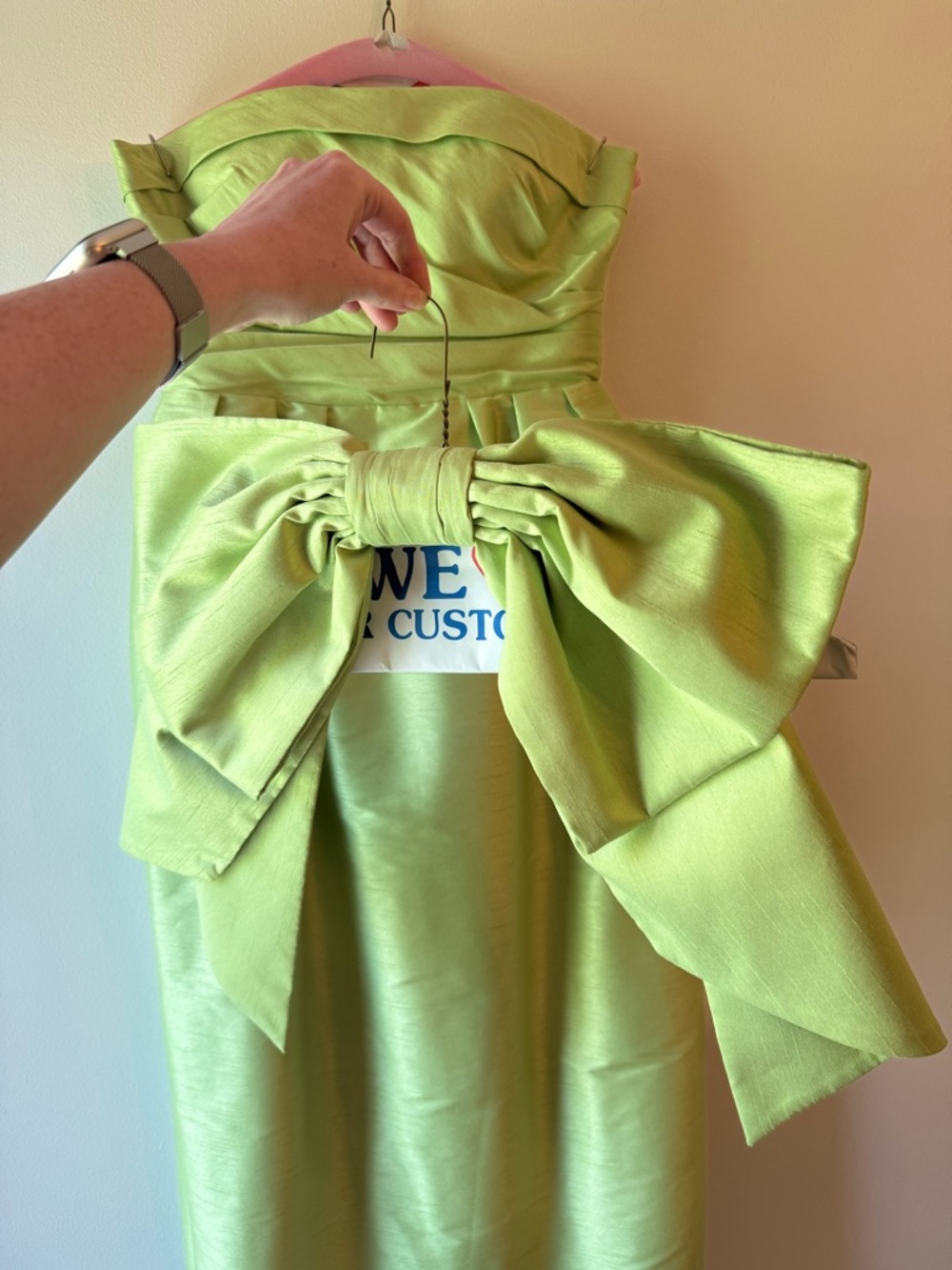 By Watters Caladium Gown | Limeade | Size 8 | Worn Once | Style 39301 - Picture 7 of 11